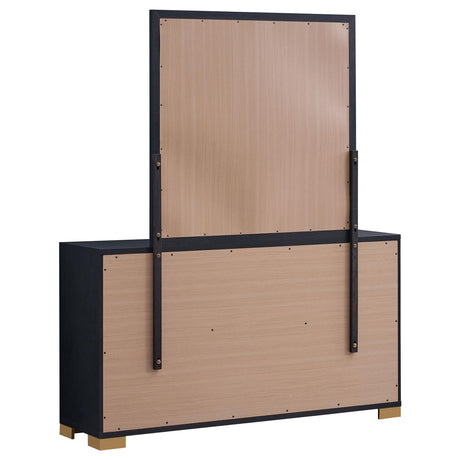 Marceline Black 6-Drawer Dresser with Mirror from Coaster - Luna Furniture