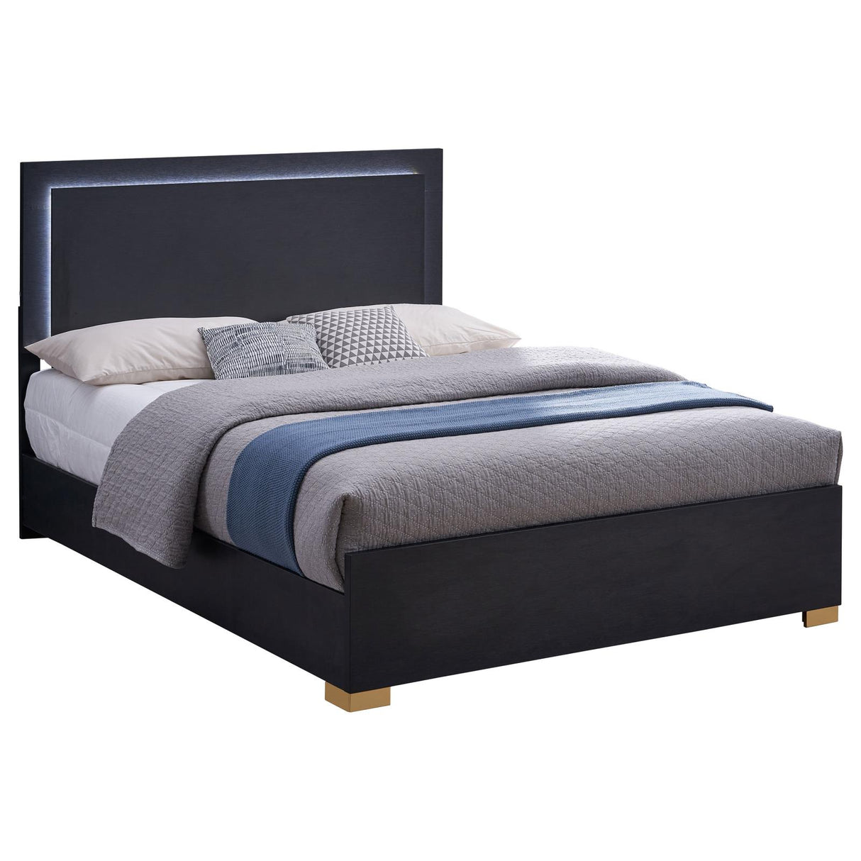 Marceline Black LED Queen Bed from Coaster - Luna Furniture