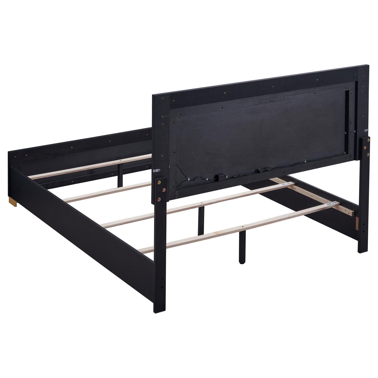 AlexiaStam Luna ブラック M Coaster Marceline Queen Bed with LED Headboard Black - Luna Furniture