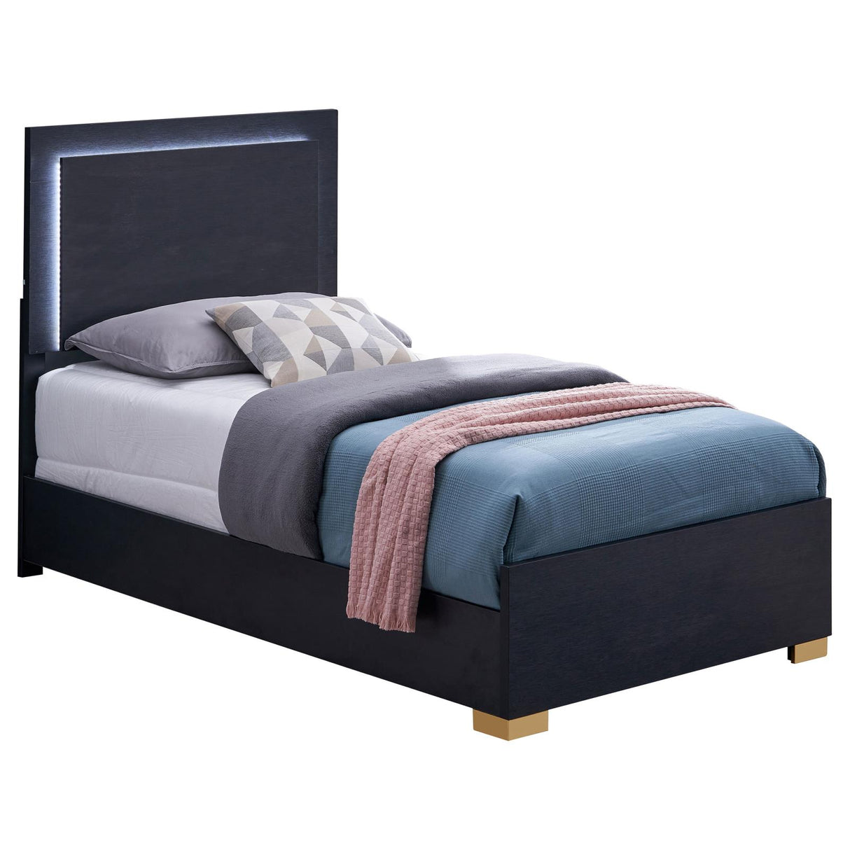 Marceline Black LED Twin Bed from Coaster - Luna Furniture