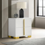Marceline White 2-Drawer Nightstand from Coaster - Luna Furniture