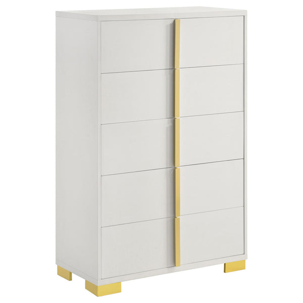 Marceline White 5-Drawer Chest