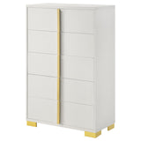 Marceline White 5-Drawer Chest from Coaster - Luna Furniture