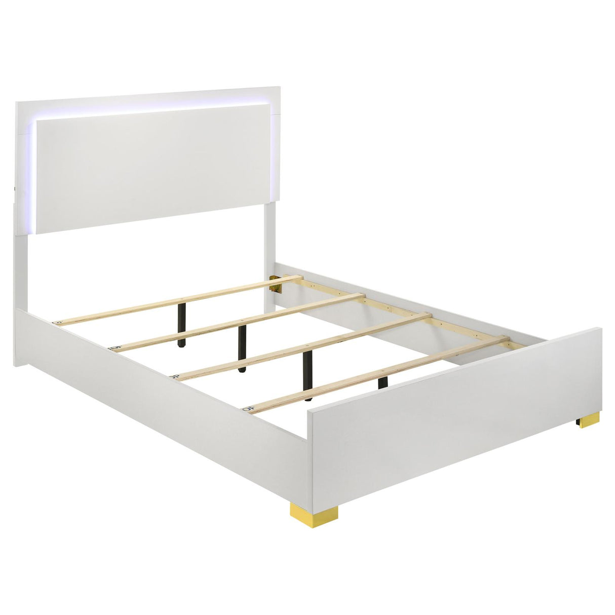 Marceline White 5-Piece LED Full Bedroom Set from Coaster - Luna Furniture
