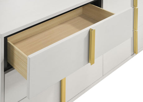 Marceline White 6-Drawer Dresser from Coaster - Luna Furniture