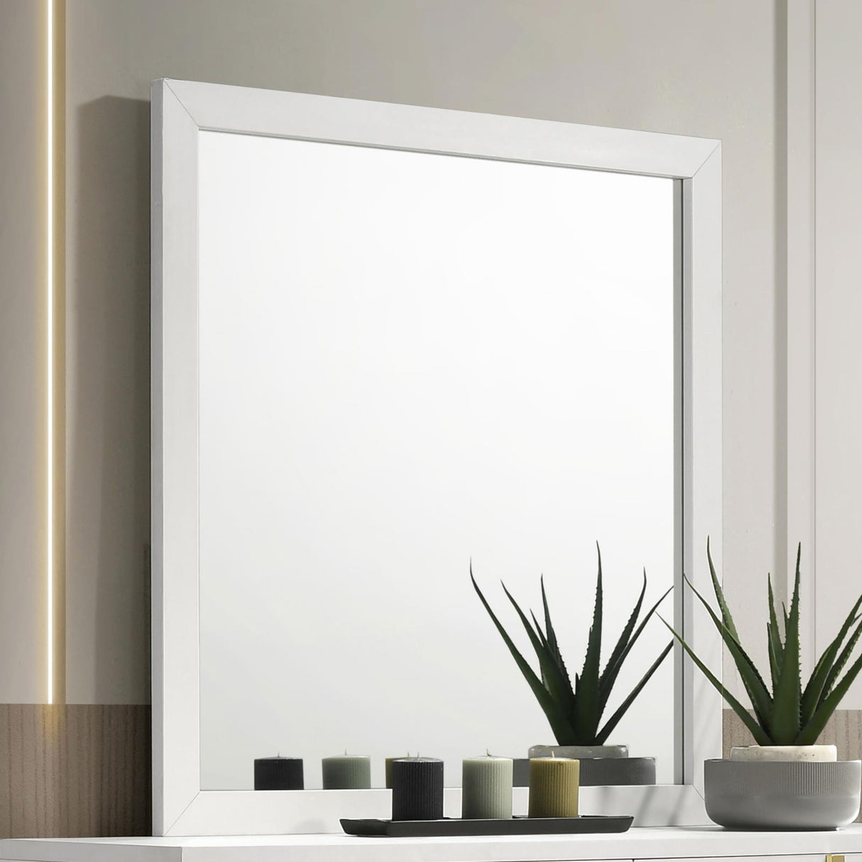 Marceline White Dresser Mirror (Mirror Only) from Coaster - Luna Furniture