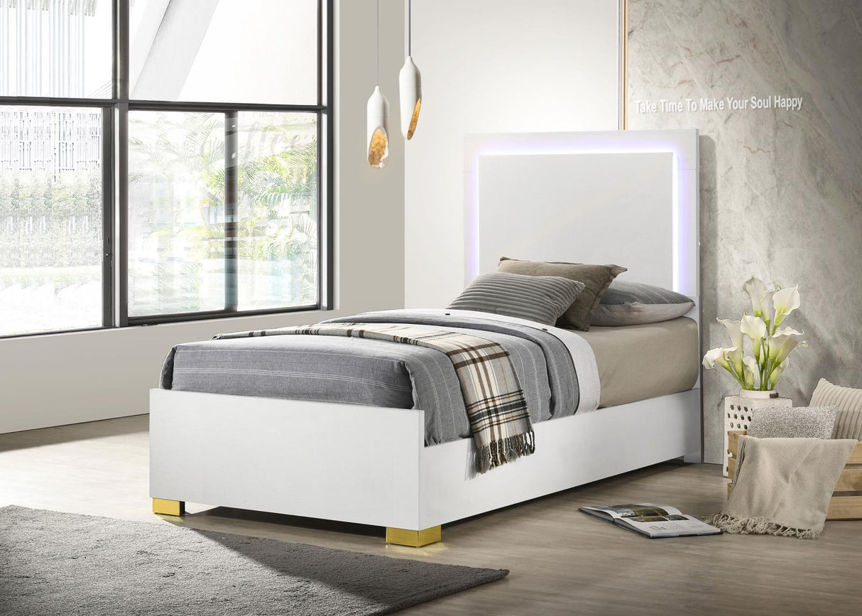 Marceline White LED Twin Bed from Coaster - Luna Furniture