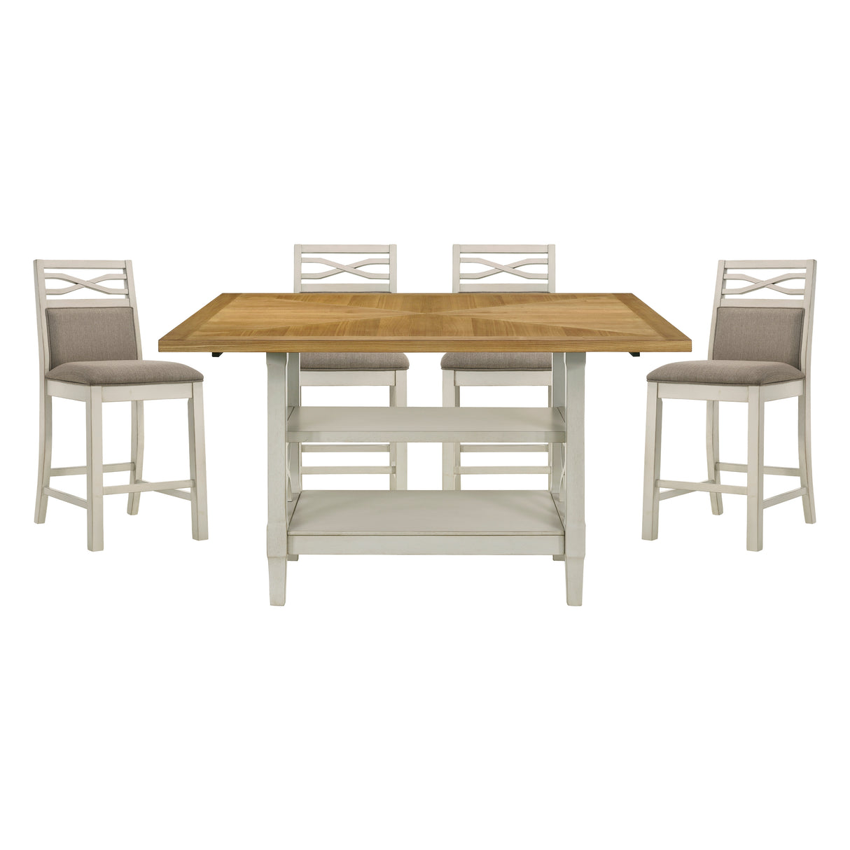 Maribelle Light Oak/Gray Counter Height Set from Homelegance - Luna Furniture