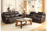 Marille Brown Bonded Leather Reclining Sofa from Homelegance - Luna Furniture