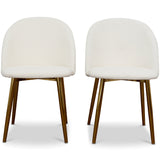 Marion Mid Century Modern Dining Chair (Set of 2) Cream Boucle from Ashcroft Furniture - Luna Furniture