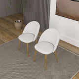 Marion Mid Century Modern Dining Chair (Set of 2) Cream Boucle from Ashcroft Furniture - Luna Furniture