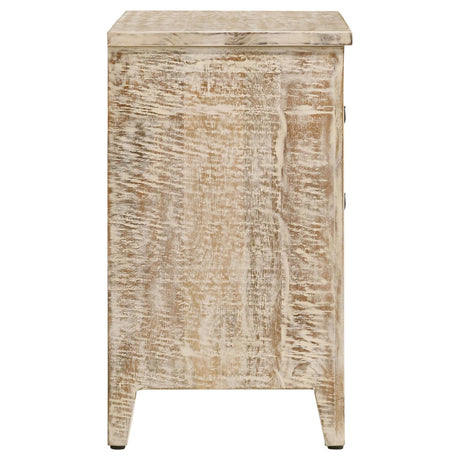 Mariska White Distressed 3-Drawer Wooden Accent Cabinet from Coaster - Luna Furniture