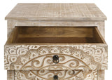 Mariska White Distressed 3-Drawer Wooden Accent Cabinet from Coaster - Luna Furniture