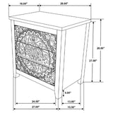 Mariska White Distressed 3-Drawer Wooden Accent Cabinet from Coaster - Luna Furniture