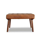 Mark Tan Tufted Square Genuine Leather Upholstered Ottoman from Ashcroft Furniture - Luna Furniture