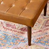 Mark Tan Tufted Square Genuine Leather Upholstered Ottoman from Ashcroft Furniture - Luna Furniture