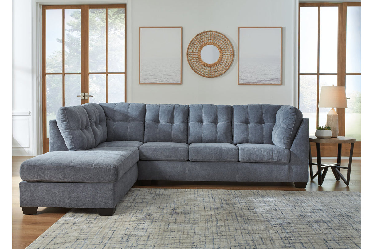 Marleton Denim 2-Piece LAF Chaise Sectional from Ashley - Luna Furniture