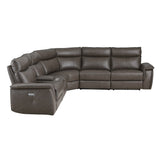 Maroni Dark Brown Leather 6-Piece Modular Power Reclining Sectional from Homelegance - Luna Furniture