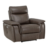 Maroni Dark Brown Leather Power Reclining Chair from Homelegance - Luna Furniture