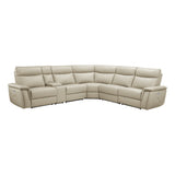 Maroni Taupe Leather 6-Piece Modular Power Reclining Sectional from Homelegance - Luna Furniture