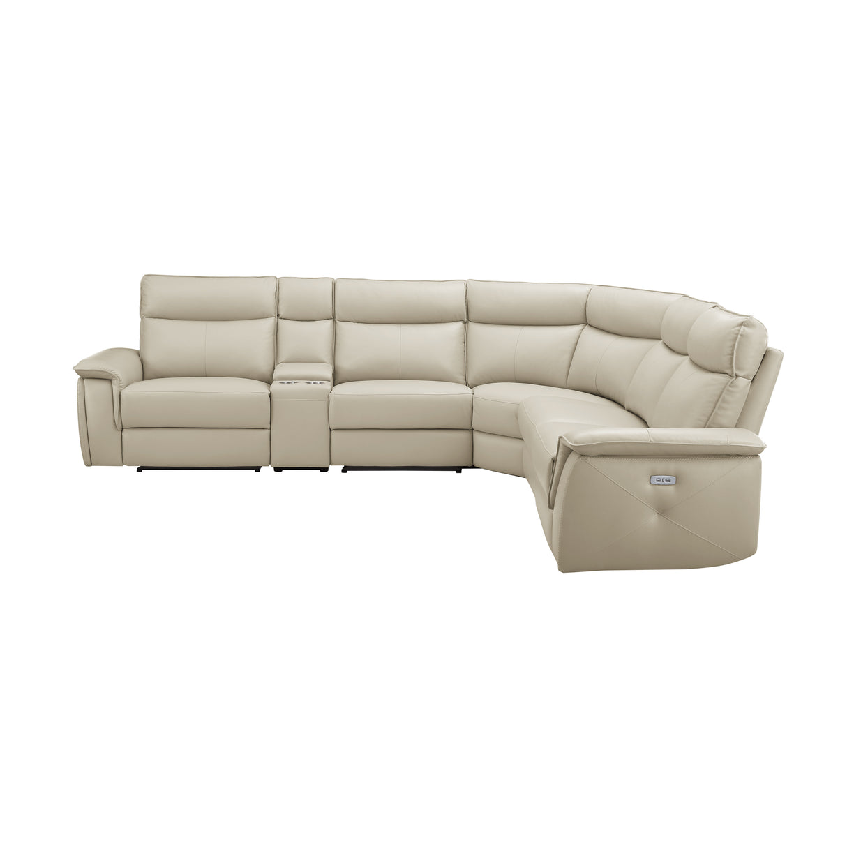 Maroni Taupe Leather 6-Piece Modular Power Reclining Sectional from Homelegance - Luna Furniture