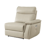 Maroni Taupe Leather 6-Piece Modular Power Reclining Sectional from Homelegance - Luna Furniture