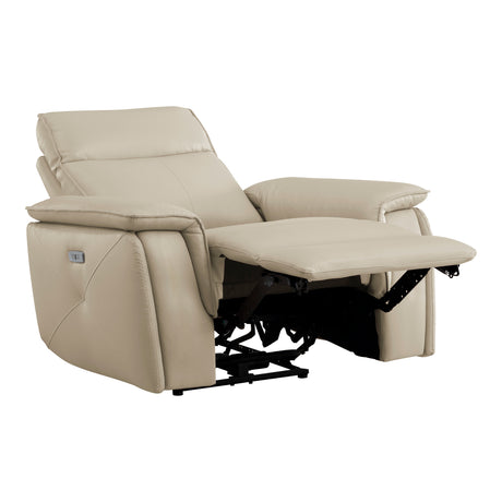Maroni Taupe Leather Power Reclining Chair from Homelegance - Luna Furniture