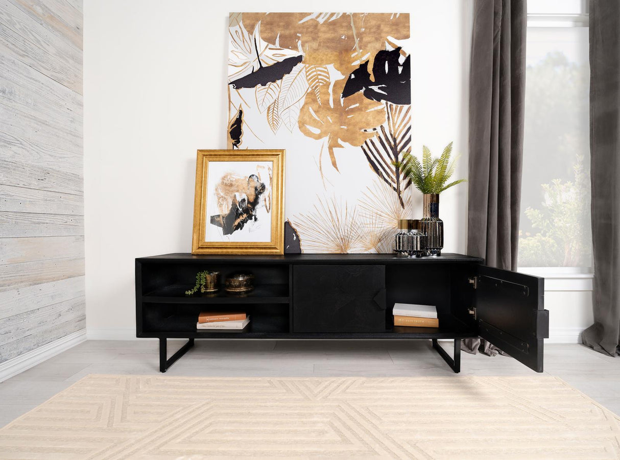 Marsden Charcoal Black 2-Door Wood 70" TV Stand from Coaster - Luna Furniture