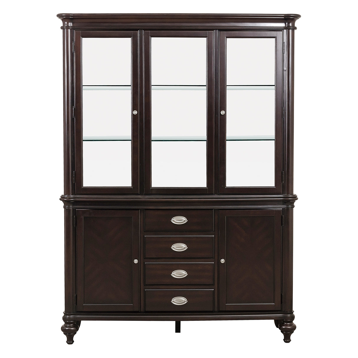 Marston Dark Cherry China Cabinet (Buffet & Hutch) from Homelegance - Luna Furniture