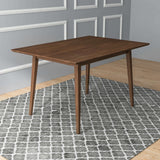 Mary Modern Style Solid Wood Rectangular Dining Kitchen Table Walnut / 63" from Midinmod - Luna Furniture