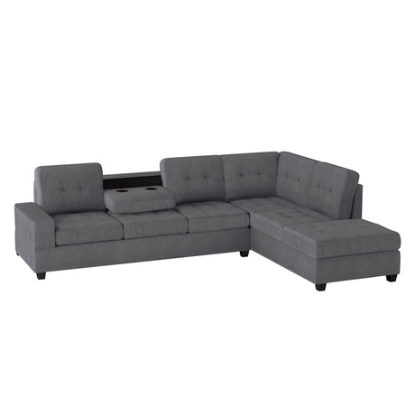 Maston Dark Gray Reversible Sectional from Homelegance - Luna Furniture