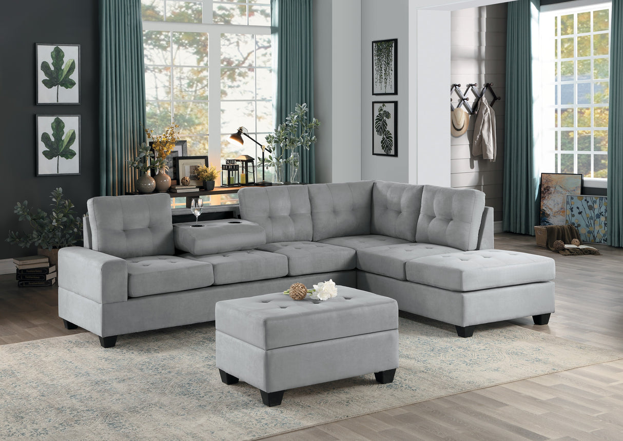 Maston Light Gray Ottoman from Homelegance - Luna Furniture