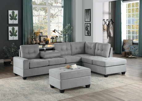 Maston Light Gray Ottoman from Homelegance - Luna Furniture