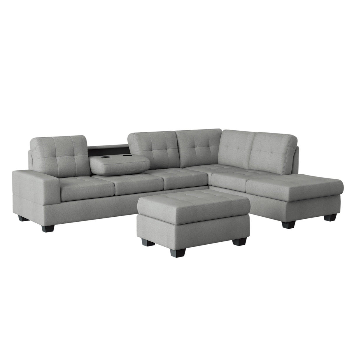 Maston Light Gray Reversible Sectional from Homelegance - Luna Furniture