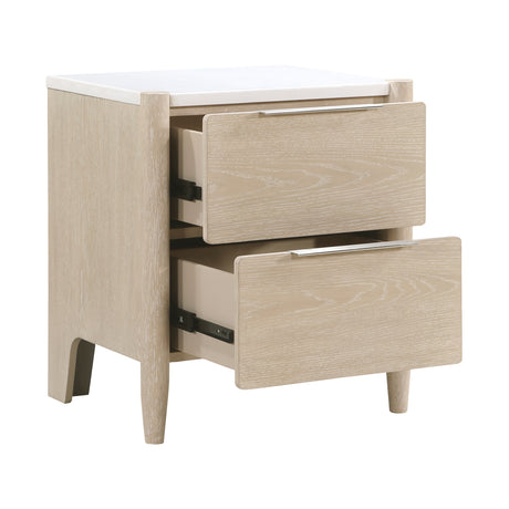 Matteo Light Oak 4-Piece Bedroom Set (Queen Bed, Nightstand, Dresser, Mirror) from Homelegance - Luna Furniture