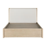 Matteo Light Oak Eastern King Platform Bed with Footboard Storage from Homelegance - Luna Furniture