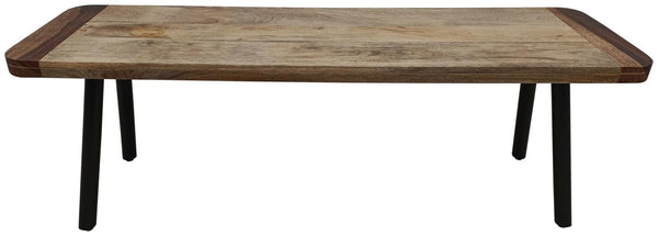 Maverick Natural Mango and Black Rectangular Dining Bench