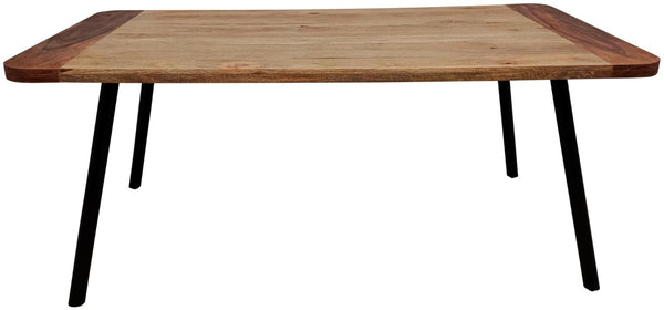 Maverick Natural Mango and Black Rectangular Tapered Legs Dining Table