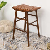 Maya 30" Genuine Leather Stool in Tan from Midinmod - Luna Furniture