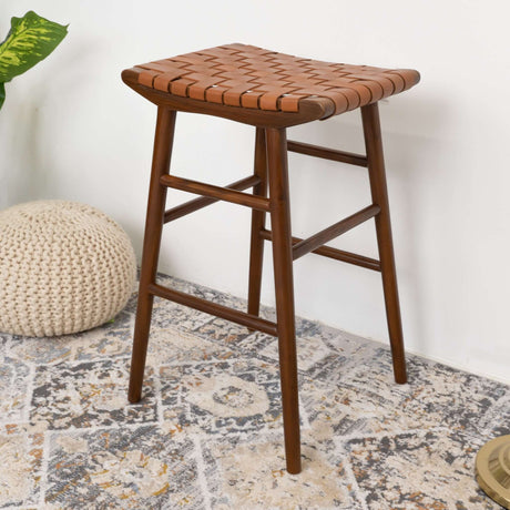 Maya 30" Genuine Leather Stool in Tan from Midinmod - Luna Furniture