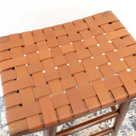Maya 30" Genuine Leather Stool in Tan from Midinmod - Luna Furniture