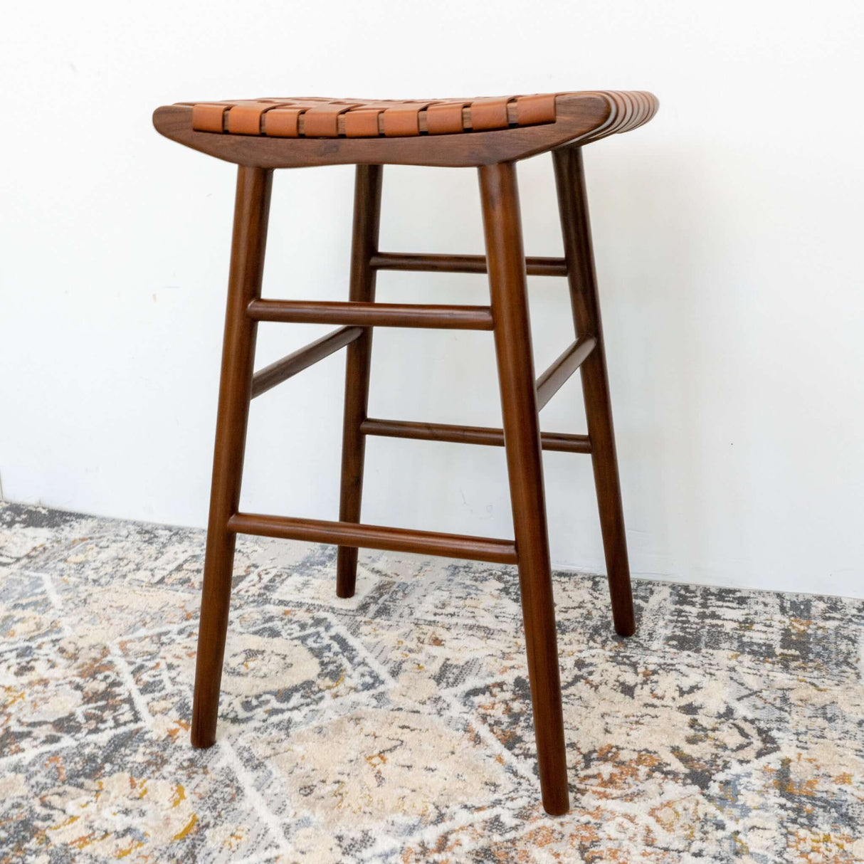 Maya 30" Genuine Leather Stool in Tan from Midinmod - Luna Furniture