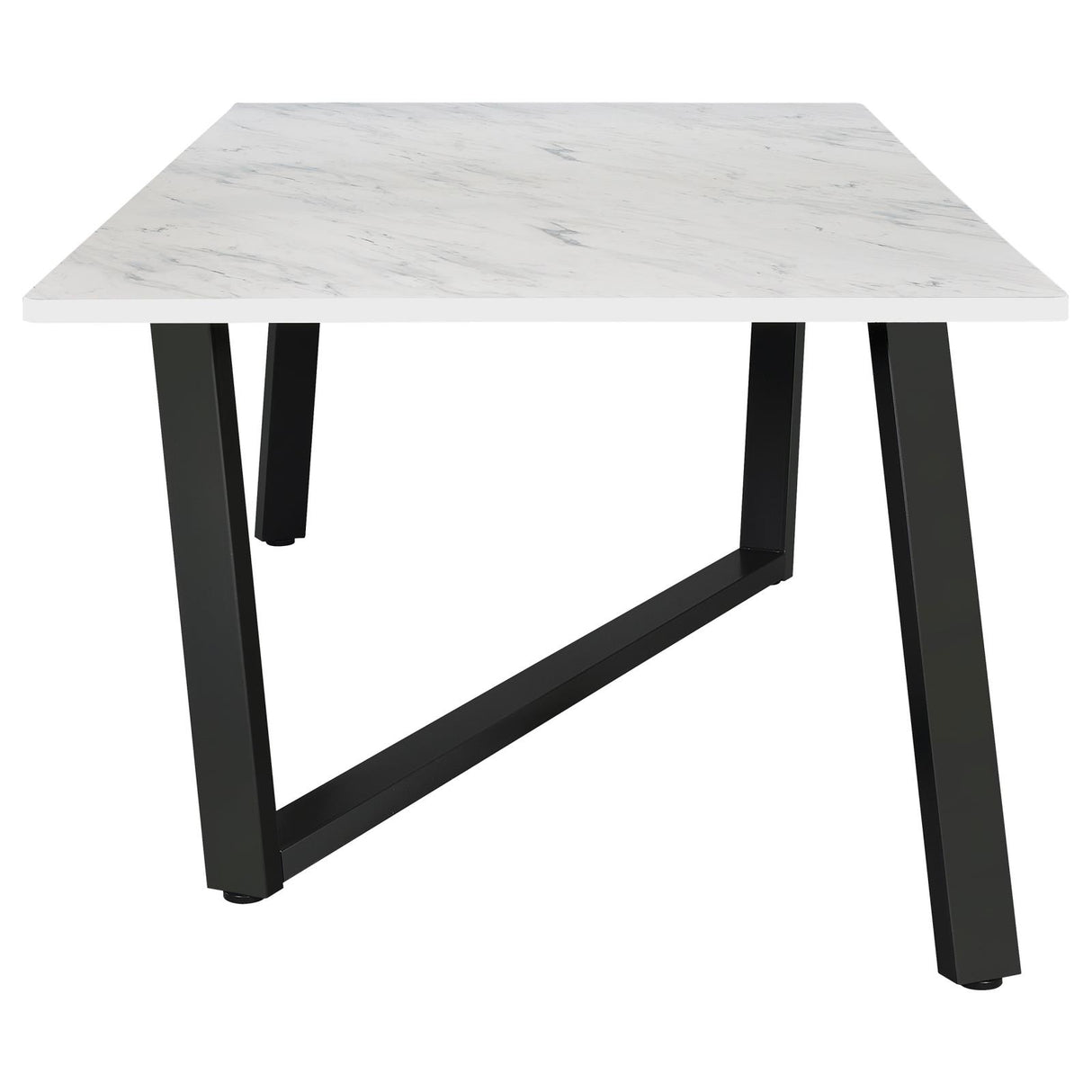 Mayer Gunmetal and White Faux Marble Rectangular Dining Table from Coaster - Luna Furniture
