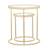 Maylin Gold 2-Piece Round Glass Top Nesting Tables from Coaster - Luna Furniture