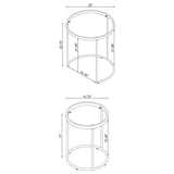 Maylin Gold 2-Piece Round Glass Top Nesting Tables from Coaster - Luna Furniture