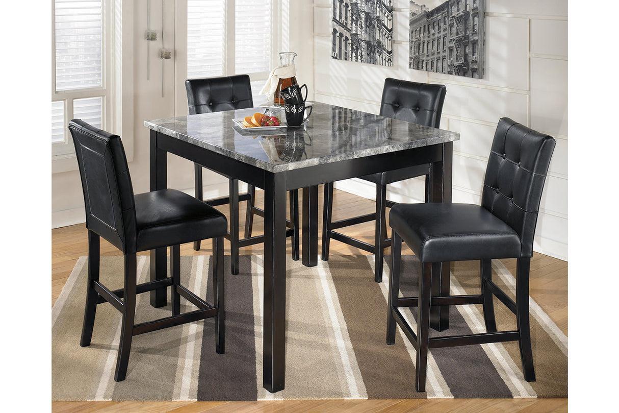 Maysville Black 5-Piece Counter Height Set from Ashley Furniture - Luna Furniture