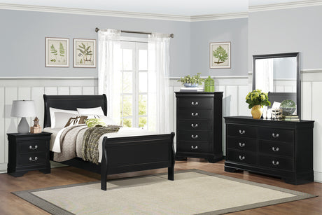 Mayville Black Sleigh Youth Bedroom Set from Homelegance - Luna Furniture