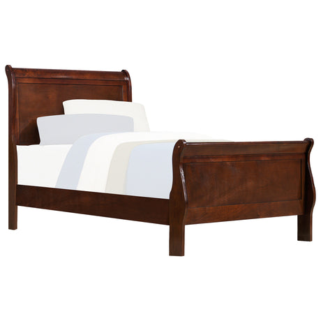 Mayville Brown Cherry Twin Sleigh Bed from Homelegance - Luna Furniture