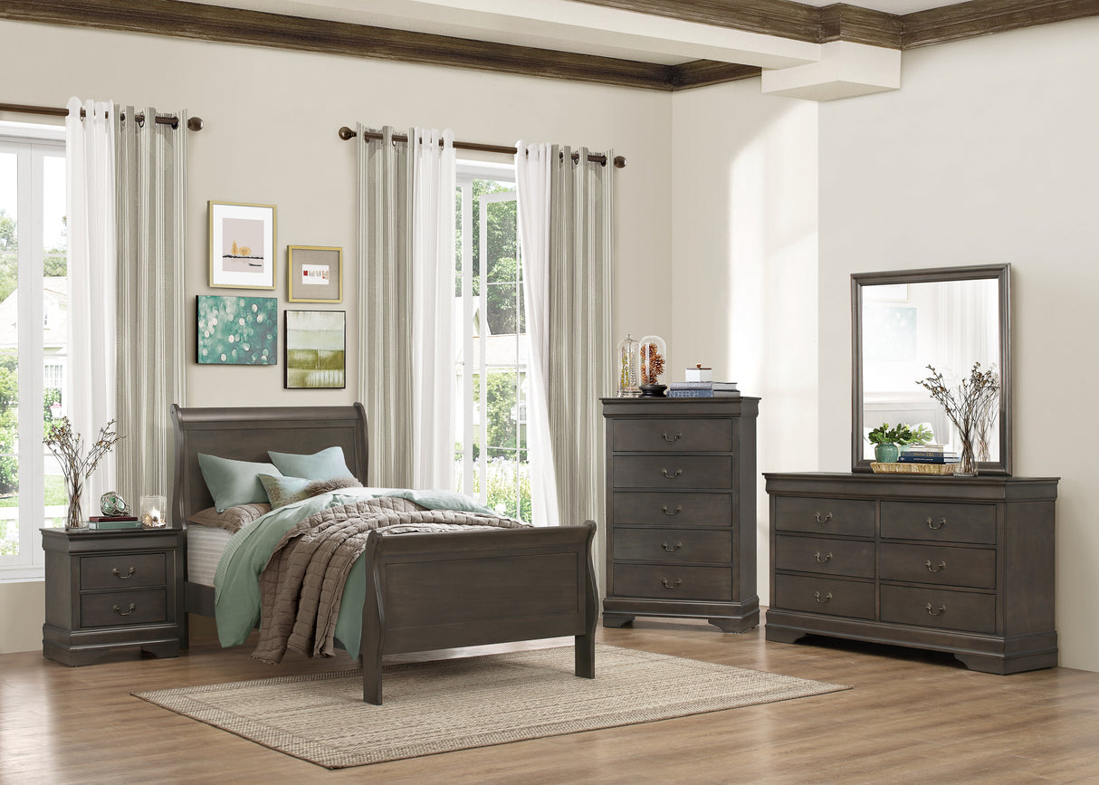 Mayville Stained Gray Twin Sleigh Bed from Homelegance - Luna Furniture