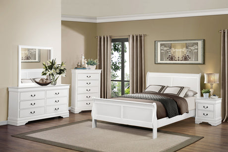 Mayville White Full Sleigh Bed from Homelegance - Luna Furniture